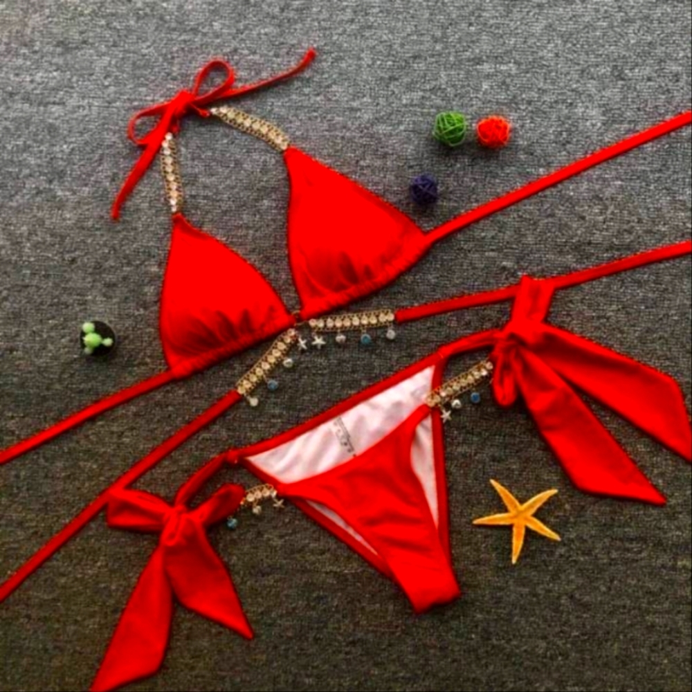New Swimsuits for All Madame sexy bikini swimsuit set size 8 red - Picture 1 of 3